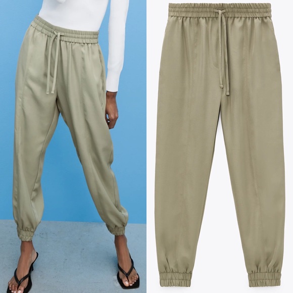 Zara Pants & Jumpsuits Zara Jogger Trousers Highwaist Pants Cuffed